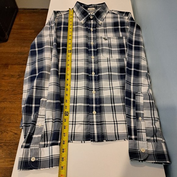 Abercrombie & Fitch Men's Muscle Large Long Sleeve Button Down Plaid Shirt - Picture 12 of 14